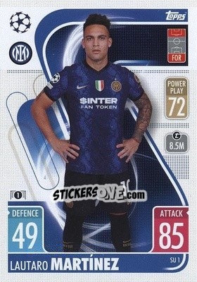 Sticker Lautaro Martinez - UEFA Champions League & Europa League 2021-2022. Match Attax n. SU1 - Topps