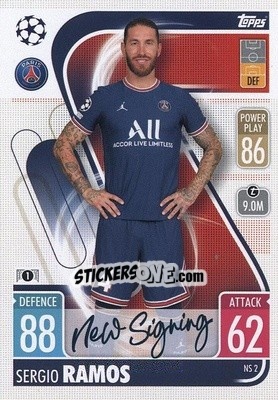 Sticker Sergio Ramos - UEFA Champions League & Europa League 2021-2022. Match Attax n. NS2 - Topps