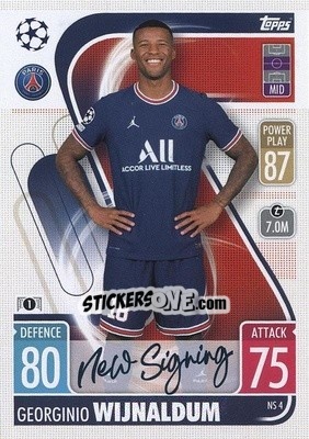 Sticker Georginio Wijnaldum - UEFA Champions League & Europa League 2021-2022. Match Attax n. NS4 - Topps
