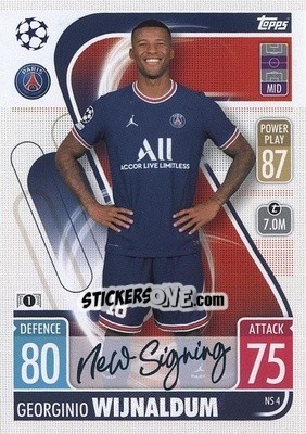 Figurina Georginio Wijnaldum - UEFA Champions League & Europa League 2021-2022. Match Attax - Topps