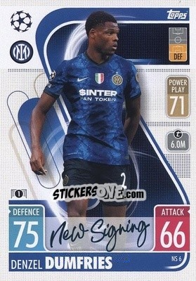 Sticker Denzel Dumfries - UEFA Champions League & Europa League 2021-2022. Match Attax - Topps