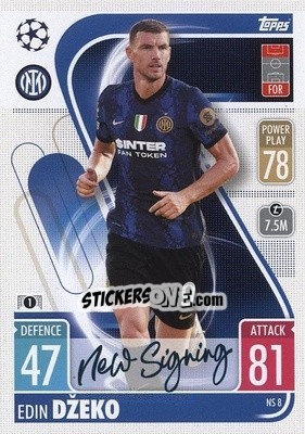 Sticker Edin Dzeko - UEFA Champions League & Europa League 2021-2022. Match Attax n. NS8 - Topps