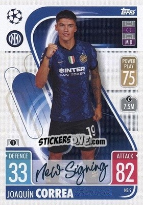 Figurina Joaquin Correa - UEFA Champions League & Europa League 2021-2022. Match Attax - Topps