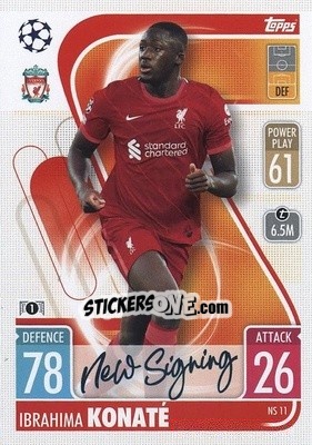 Sticker Ibrahima Konate - UEFA Champions League & Europa League 2021-2022. Match Attax n. NS11 - Topps