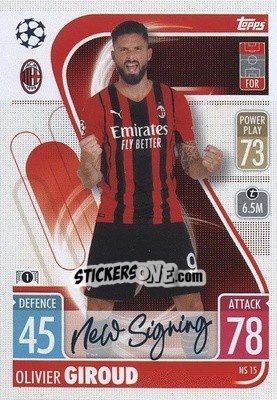 Sticker Olivier Giroud - UEFA Champions League & Europa League 2021-2022. Match Attax n. NS15 - Topps