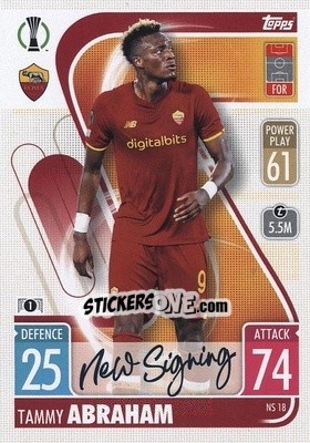 Sticker Tammy Abraham - UEFA Champions League & Europa League 2021-2022. Match Attax n. NS18 - Topps