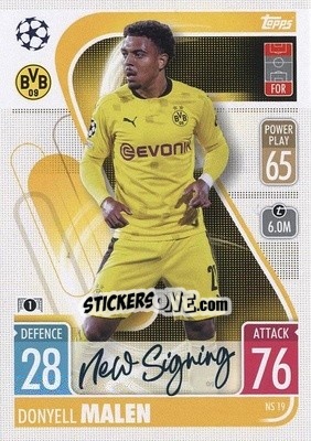 Sticker Donyell Malen - UEFA Champions League & Europa League 2021-2022. Match Attax n. NS19 - Topps