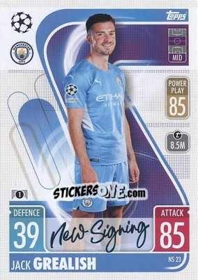 Sticker Jack Grealish - UEFA Champions League & Europa League 2021-2022. Match Attax n. NS23 - Topps