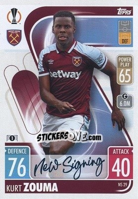 Sticker Kurt Zouma - UEFA Champions League & Europa League 2021-2022. Match Attax - Topps