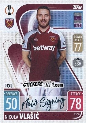 Sticker Nikola Vlasic - UEFA Champions League & Europa League 2021-2022. Match Attax n. NS30 - Topps