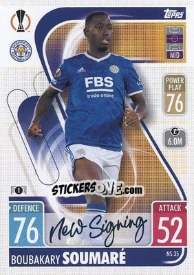 Sticker Boubakary Soumare - UEFA Champions League & Europa League 2021-2022. Match Attax n. NS35 - Topps