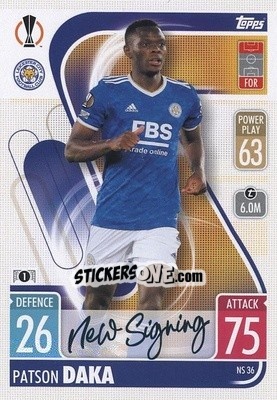 Sticker Patson Daka - UEFA Champions League & Europa League 2021-2022. Match Attax n. NS36 - Topps