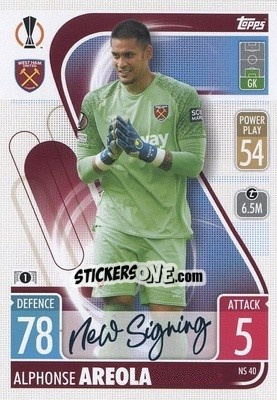 Sticker Alphonse Areola - UEFA Champions League & Europa League 2021-2022. Match Attax n. NS40 - Topps