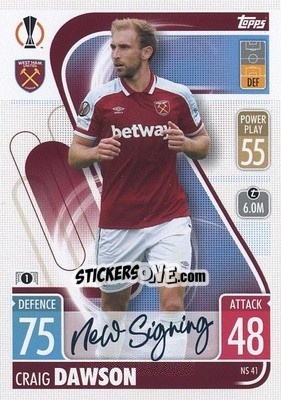Sticker Craig Dawson - UEFA Champions League & Europa League 2021-2022. Match Attax n. NS41 - Topps