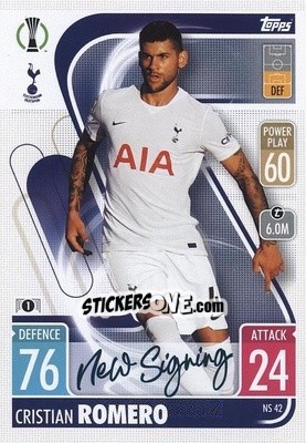 Sticker Cristian Romero - UEFA Champions League & Europa League 2021-2022. Match Attax n. NS42 - Topps