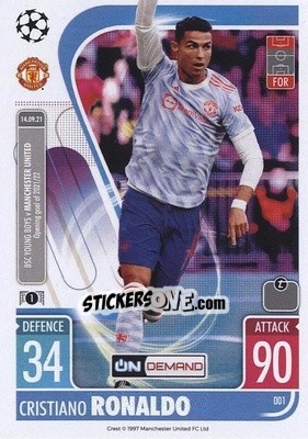 Sticker Cristiano Ronaldo - UEFA Champions League & Europa League 2021-2022. Match Attax n. OD001 - Topps