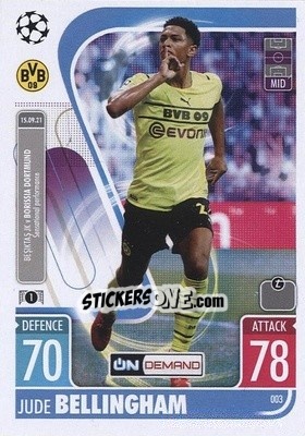 Sticker Jude Bellingham - UEFA Champions League & Europa League 2021-2022. Match Attax n. OD003 - Topps