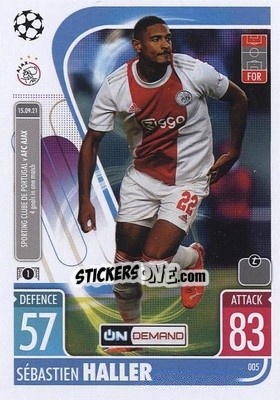 Sticker Sébastien Haller - UEFA Champions League & Europa League 2021-2022. Match Attax n. OD005 - Topps