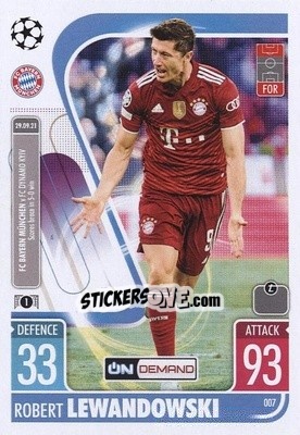 Sticker Robert Lewandowski - UEFA Champions League & Europa League 2021-2022. Match Attax n. OD007 - Topps
