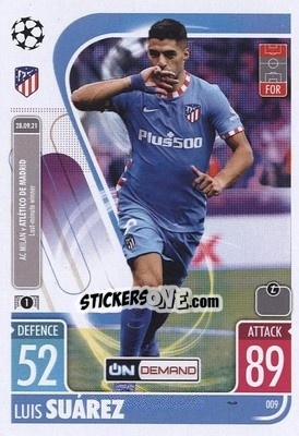 Sticker Luis Suárez - UEFA Champions League & Europa League 2021-2022. Match Attax n. OD009 - Topps