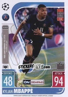 Sticker Kylian Mbappé - UEFA Champions League & Europa League 2021-2022. Match Attax - Topps