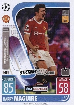 Sticker Harry Maguire - UEFA Champions League & Europa League 2021-2022. Match Attax n. OD012 - Topps