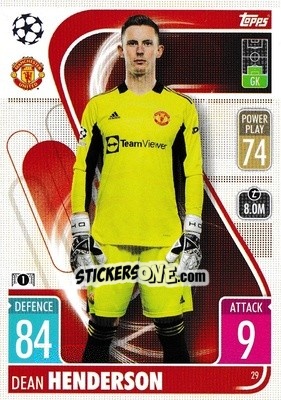 Sticker Dean Henderson - UEFA Champions League & Europa League 2021-2022. Match Attax n. 29 - Topps