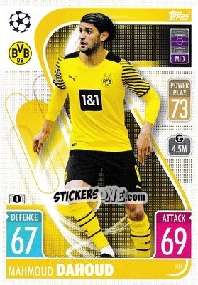 Sticker Mahmoud Dahoud - UEFA Champions League & Europa League 2021-2022. Match Attax n. 181 - Topps