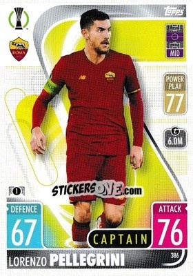 Sticker Lorenzo Pellegrini - UEFA Champions League & Europa League 2021-2022. Match Attax n. 386 - Topps