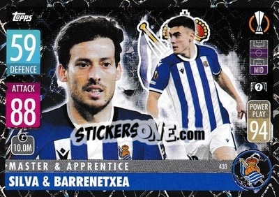 Sticker David Silva / Ander Barrenetxea - UEFA Champions League & Europa League 2021-2022. Match Attax n. 430 - Topps