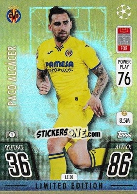 Sticker Paco Alcácer - UEFA Champions League & Europa League 2021-2022. Match Attax n. LE30 - Topps