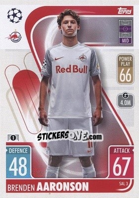 Sticker Brenden Aaronson - UEFA Champions League & Europa League 2021-2022. Match Attax n. SAL3 - Topps