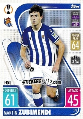 Sticker Martín Zubimendi - UEFA Champions League & Europa League 2021-2022. Match Attax n. 270 - Topps