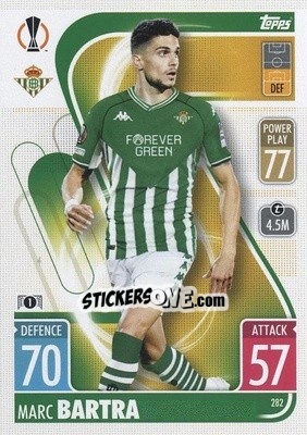 Sticker Marc Bartra - UEFA Champions League & Europa League 2021-2022. Match Attax n. 282 - Topps