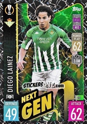 Sticker Diego Lainez - UEFA Champions League & Europa League 2021-2022. Match Attax n. 287 - Topps