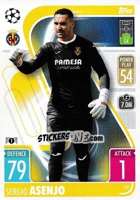 Sticker Sergio Asenjo - UEFA Champions League & Europa League 2021-2022. Match Attax n. 290 - Topps
