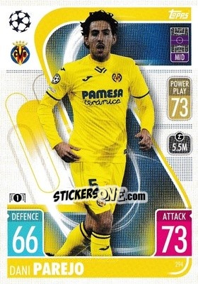 Sticker Dani Parejo - UEFA Champions League & Europa League 2021-2022. Match Attax n. 294 - Topps