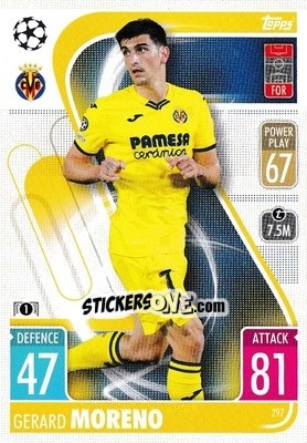 Sticker Gerard Moreno - UEFA Champions League & Europa League 2021-2022. Match Attax n. 297 - Topps