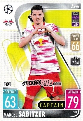 Sticker Marcel Sabitzer - UEFA Champions League & Europa League 2021-2022. Match Attax n. 303 - Topps
