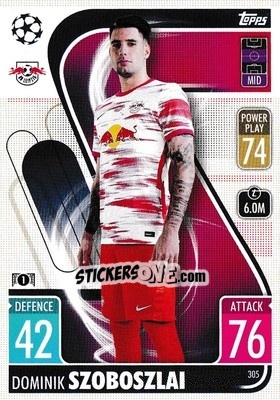 Sticker Dominik Szoboszlai - UEFA Champions League & Europa League 2021-2022. Match Attax n. 305 - Topps