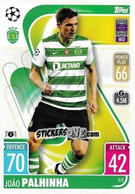 Sticker Joao Palhinha - UEFA Champions League & Europa League 2021-2022. Match Attax n. 312 - Topps