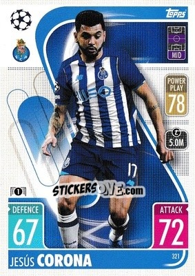 Sticker Jesús Corona - UEFA Champions League & Europa League 2021-2022. Match Attax n. 321 - Topps