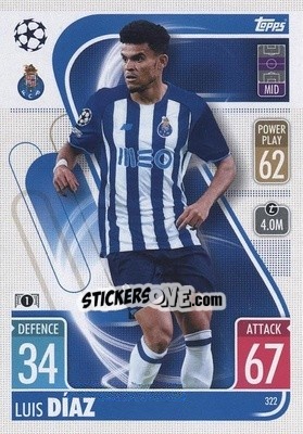 Sticker Luis Diaz - UEFA Champions League & Europa League 2021-2022. Match Attax n. 322 - Topps