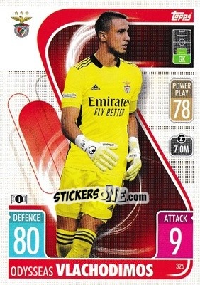 Cromo Odisseas Vlachodimos - UEFA Champions League & Europa League 2021-2022. Match Attax n. 326 - Topps