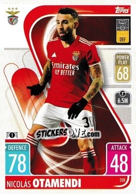 Sticker Nicolás Otamendi - UEFA Champions League & Europa League 2021-2022. Match Attax n. 328 - Topps