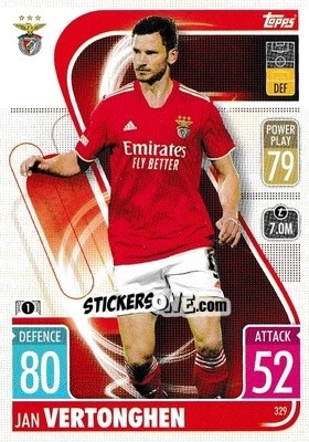 Sticker Jan Vertonghen - UEFA Champions League & Europa League 2021-2022. Match Attax n. 329 - Topps