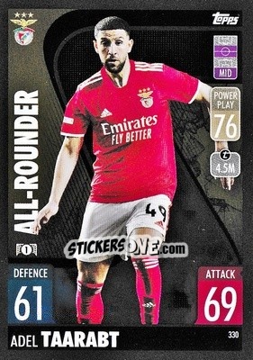 Cromo Adel Taarabt - UEFA Champions League & Europa League 2021-2022. Match Attax n. 330 - Topps