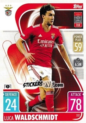 Sticker Luca Waldschmidt - UEFA Champions League & Europa League 2021-2022. Match Attax n. 332 - Topps