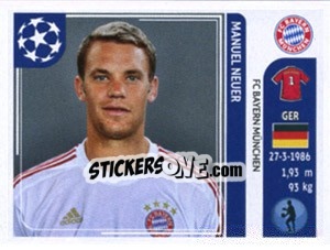 Sticker Manuel Neuer - UEFA Champions League 2011-2012 n. 6 - Panini