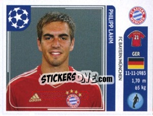 Sticker Philipp Lahm - UEFA Champions League 2011-2012 n. 9 - Panini